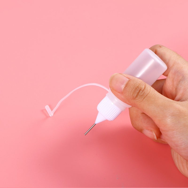 rosenice Needle Bottle 10ml Needle Tip Glue Bottle Applicator for DIY 10Pcs(White) - Image 2